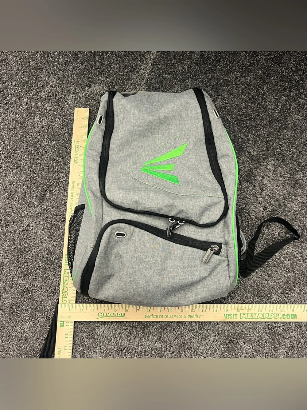 Easton Backpack Bat Compartment Baseball Softball Equipment Bag Green Gray Black
